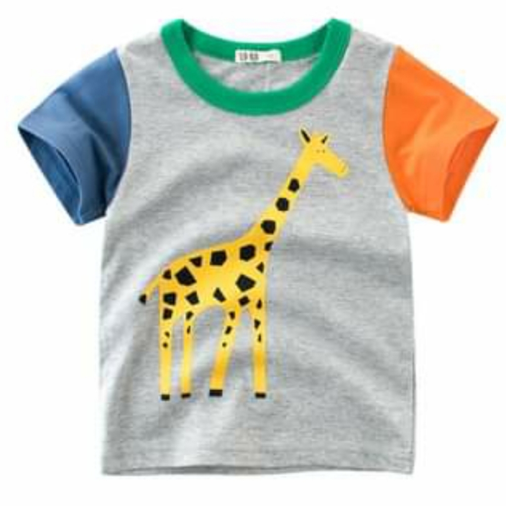 Giraffe cotton T-shirt, 12mo and 3T
